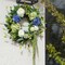 23 Inch Spring Wreaths for Front Door, Blue and Green Hydrangea Flower Door Wreaths Outside, Floral and Seasonal Wreath, Artificial Decor Decorations for Outdoor, Indoors, Valentine